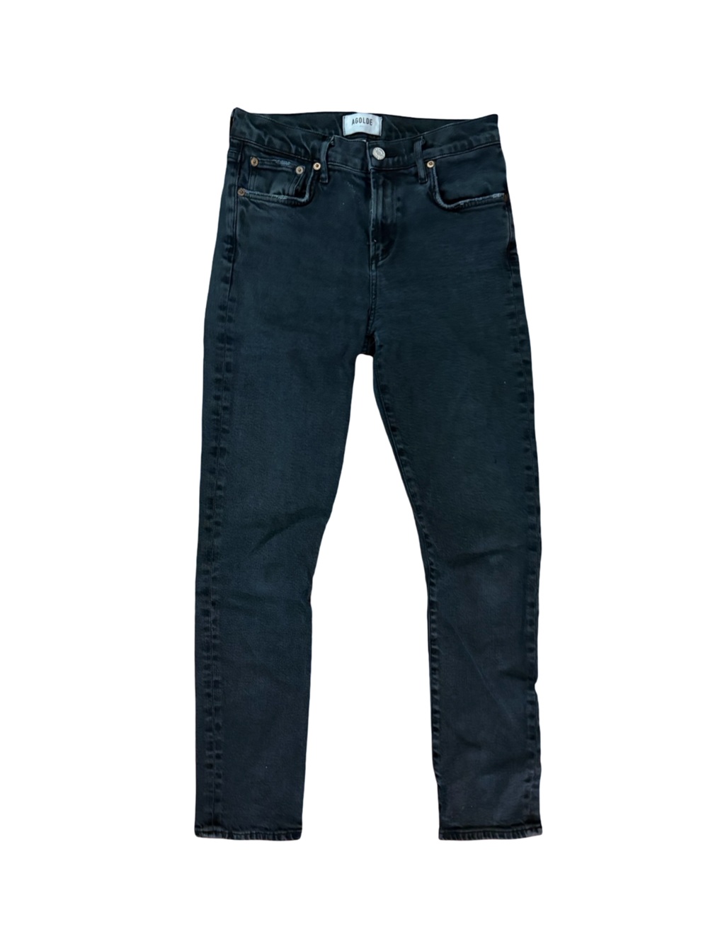AGOLDE Toni Mid Rise Straight Jeans Montage Washed Black Women’s 25
